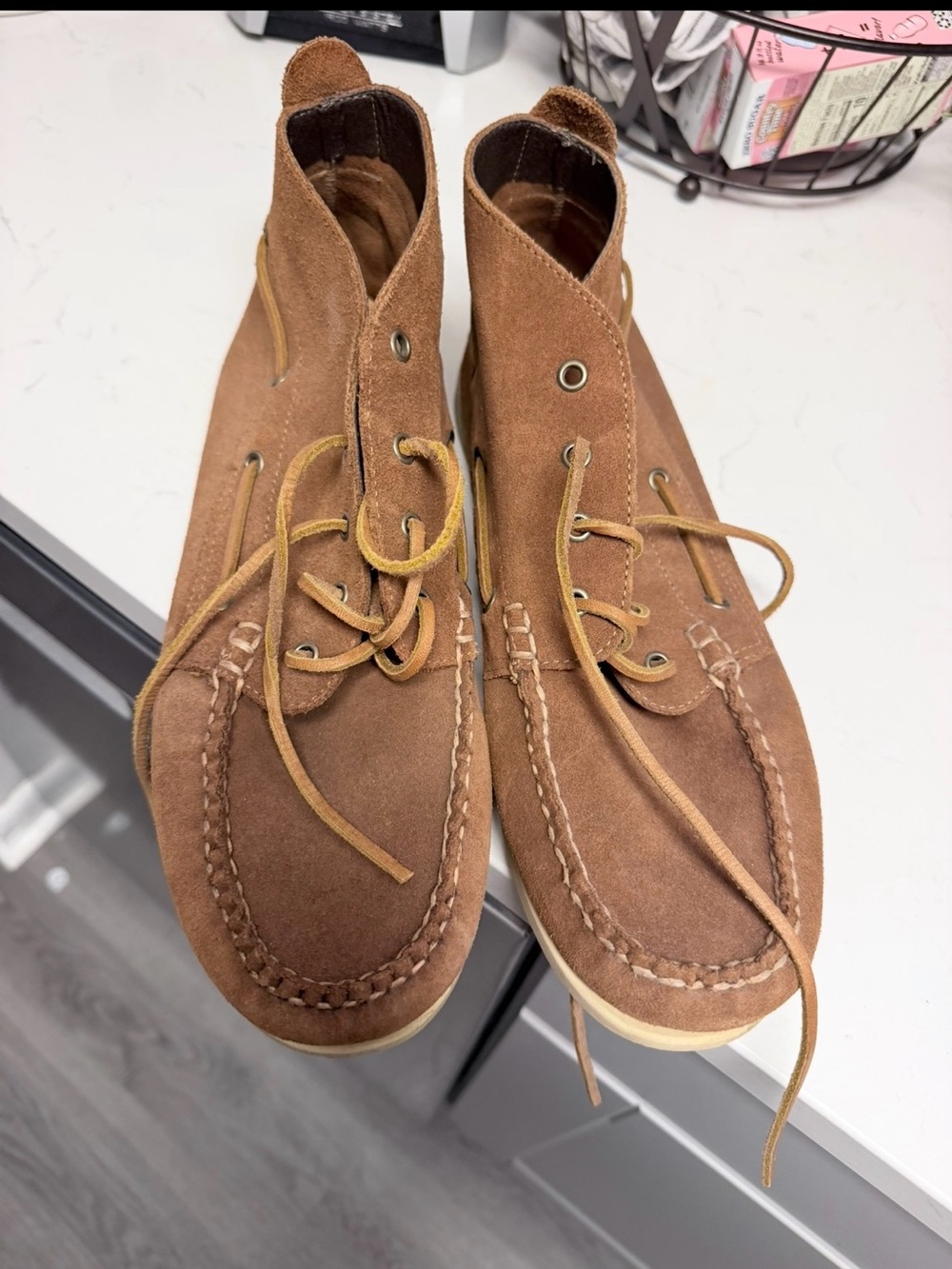 J crew Mens Brown Suede Moc Toe Chukka Boots